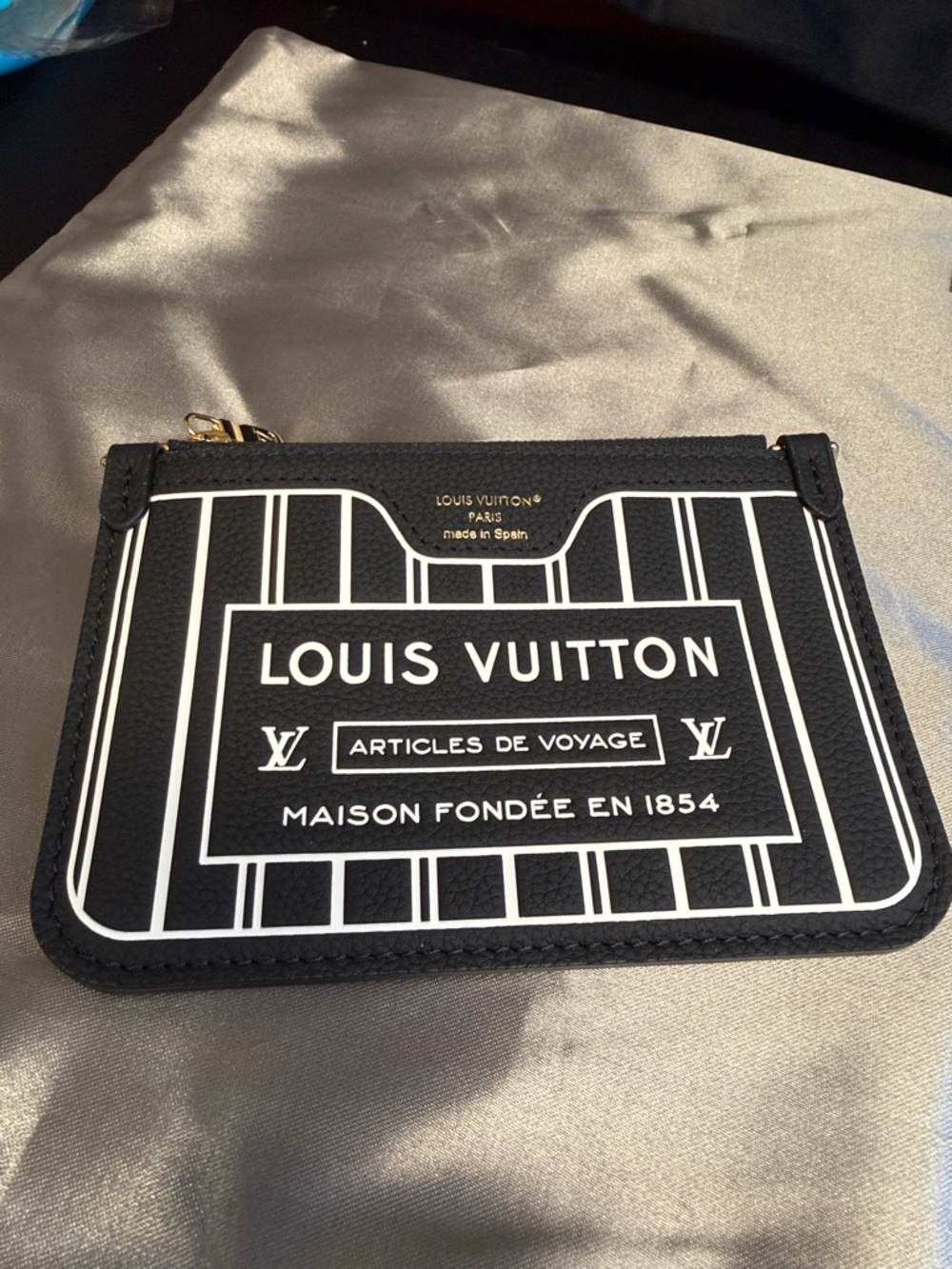 Louis Vuitton Black and White Card Holder Pouch